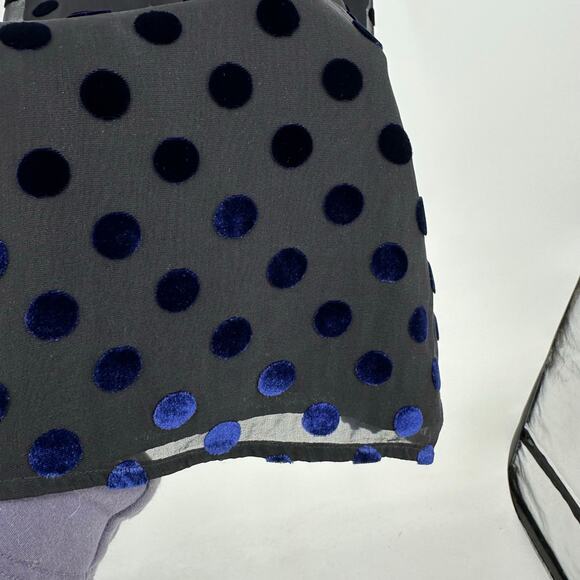 J. Crew Mini Silk Dress Size 6 Black Polka Dot Velvet Fairy Goth Crew Neck - Picture 7 of 12